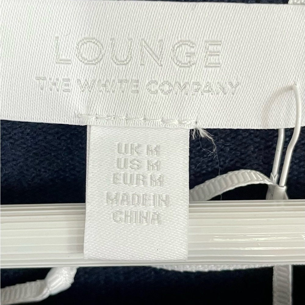 The White Company Tie Waist Lounge Sweater with Cashmere Wool Navy Blue NWT - Picture 11 of 15